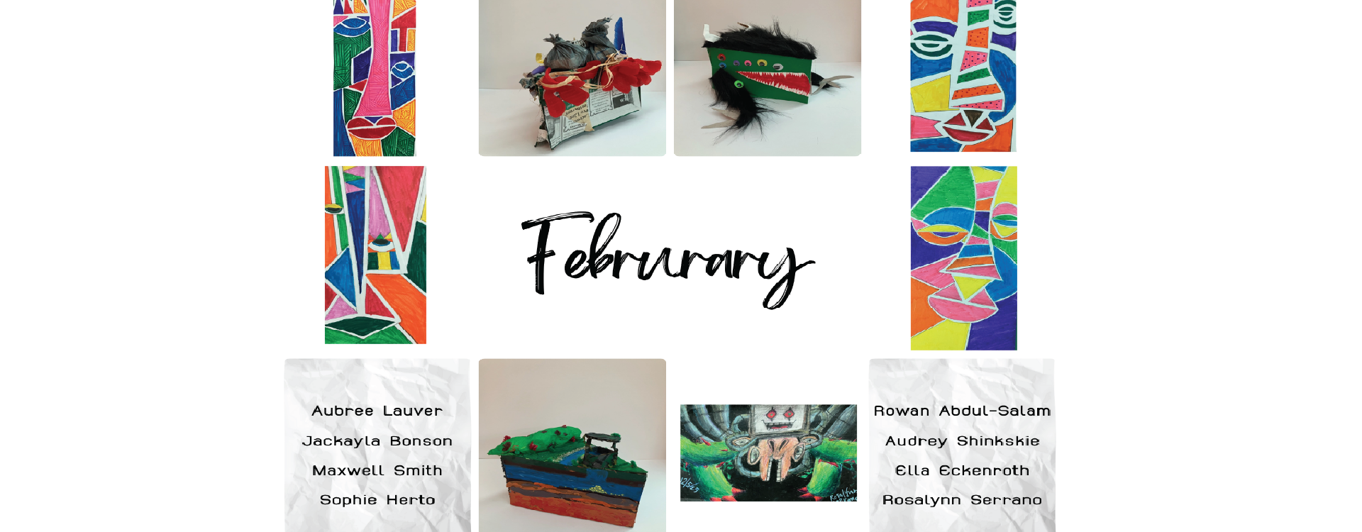 February Artists Of The Month, text version in footer