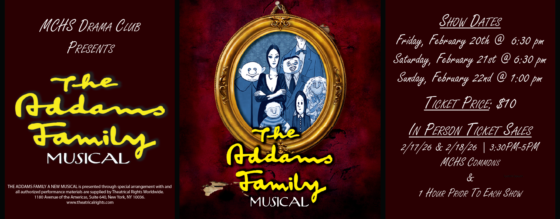 Addams Family Play Musical, text version in footer