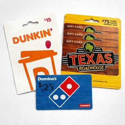 MCMS Gift Cards for Prizes - Dunkin, Texas Roadhouse, Dominos