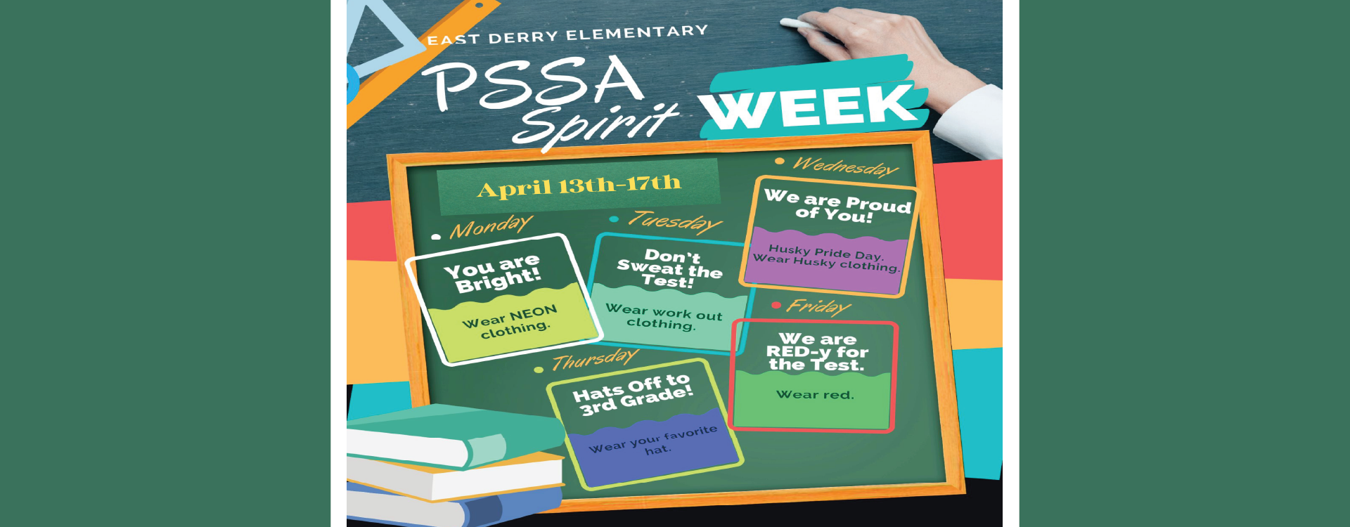 ED Spirit Week, text version in footer